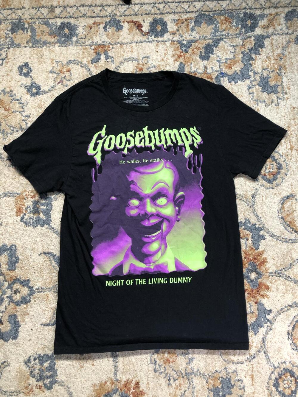 Goosebumps Shirt Mens Medium Black Night Of Living Dummy Slappy Graphic Tee
